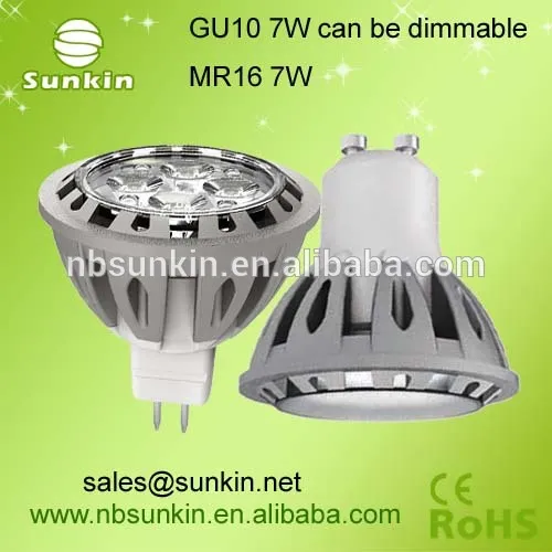 Trade assurance GU10 MR16 7W LED bulb 12V with two years warranty