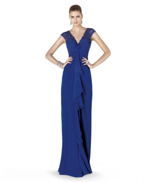 Cheap 2015 New Elegant Fashion Best Selling High Quality Gown Lace V Neck Royal Bule Party Long Dresses Evening Gowns