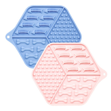 new design hexagon Silicone Dog Feeder Lick mat