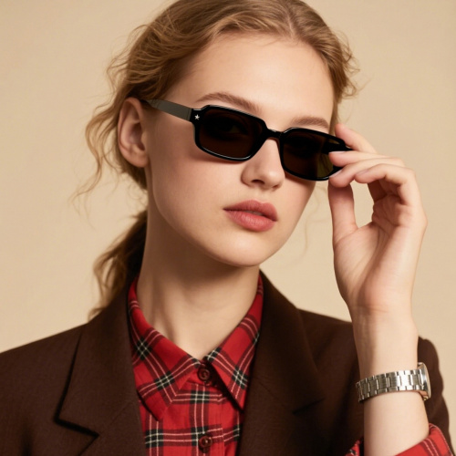 Star - Accent Rectangle Acetate Sunglasses