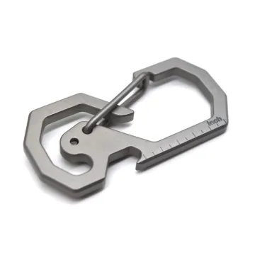 Bottle Opener Titanium Carabiner Keychain For Camping
