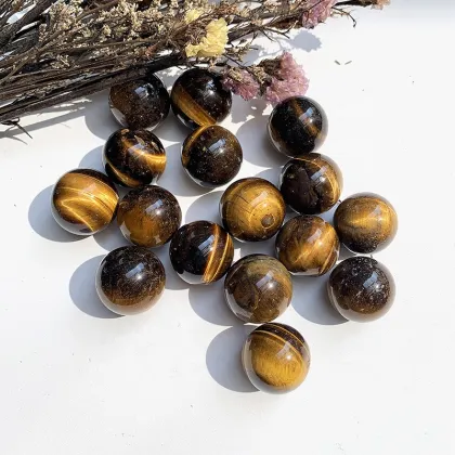Donghai Healing Tiger Eye Stone Sphere - Natural Reiki Mini Size Ball