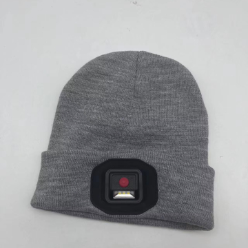 Goldmore LED Beanie Hat with Rechargeable LED Headlamp for Outdoor Activities and Dog Walking