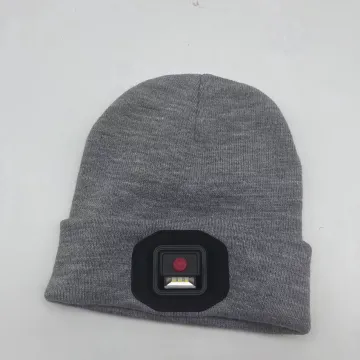 Goldmore LED Beanie Hat with Rechargeable LED Headlamp for Outdoor Activities and Dog Walking