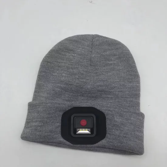 Goldmore LED Beanie Hat with Rechargeable LED Headlamp for Outdoor Activities and Dog Walking