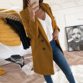 Elegant Wool Long Blend Female Outerwear Coat