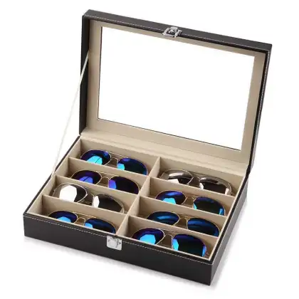 Premium PU Leather Watch, Glasses, and Jewelry Storage Box: A Stylish Dustproof Display Case for Beads