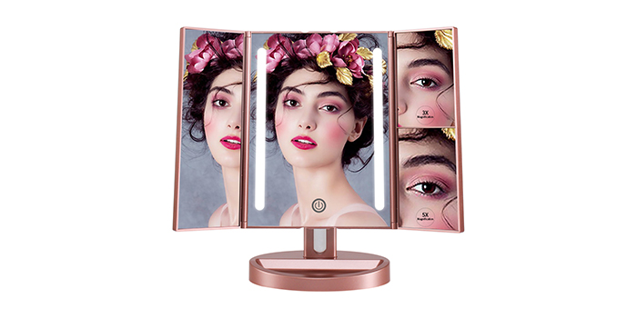 light trifold mirror