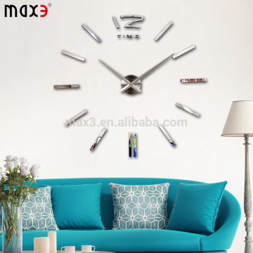 New style 3D mirror wall clock for decoration stickers home