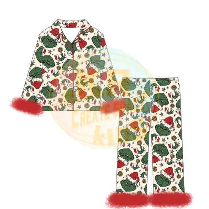 Custom Children Girls Christmas Clothing Set - Boutique Outfit for Kids
