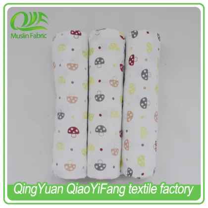 100% organic cotton yarn muslin swaddle blanket