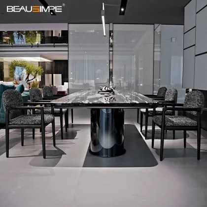 Italian Luxury Brady Dining Table with Marble Top