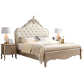 Bed de madeira maciça de estilo creme francês 1.5