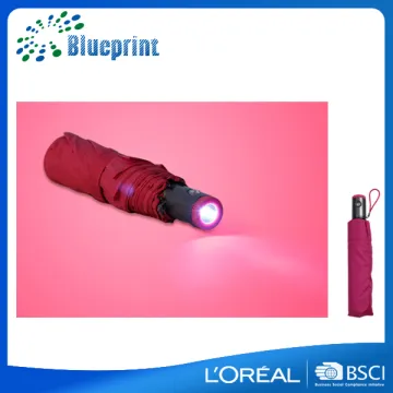 Promotional foldable automatic led umbrella with light