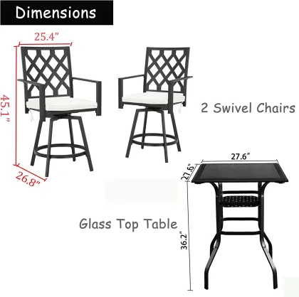 Premium Metal Balcony Garden Table Set