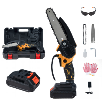 Portable 21V Lithium Battery Brushy Dewei Mini Cordless Electric Chainsaw by BOLIU - Perfect for Wood Cutting