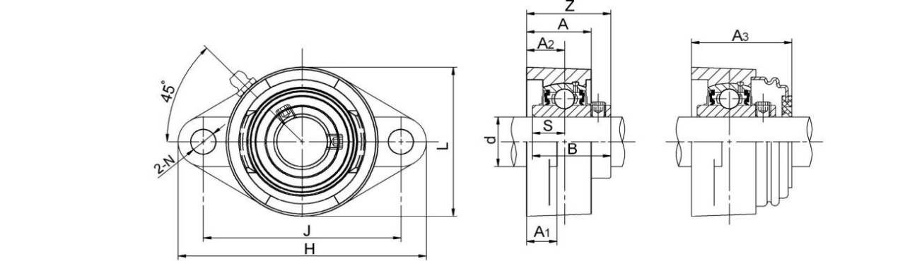 2 Bolt Flange Units UCFL200 Series