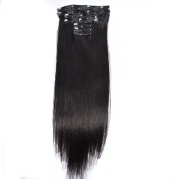 Wholesale price cheap brazilian human hair extension,  cuticle aglined clip in hair extension
