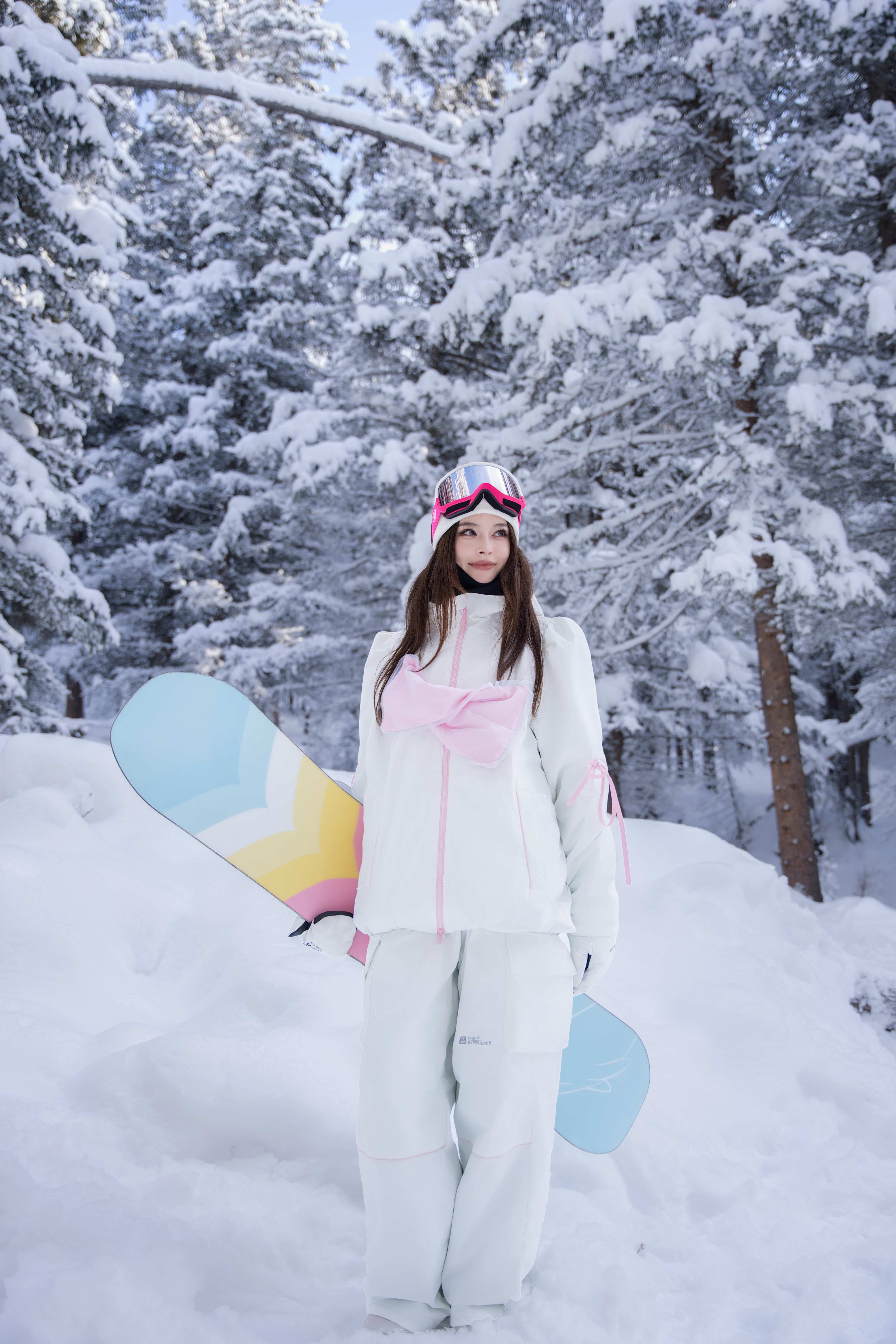 Women waterproof sweet single and double snowboard jacket