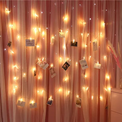 Birthday Party Photo Clip String Fairy Lights
