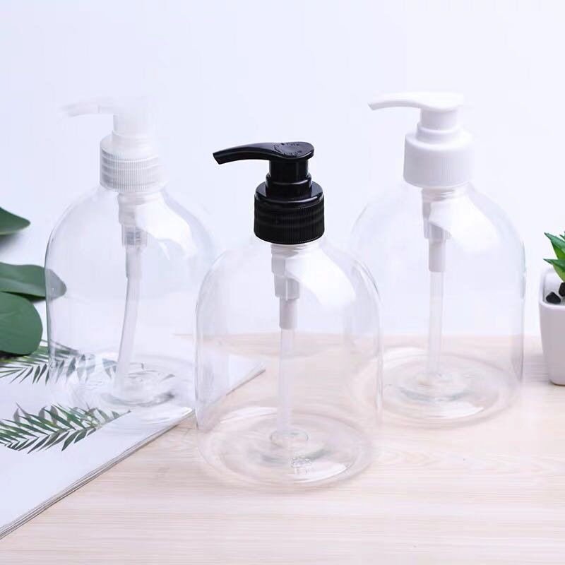 500ml pet plastic clear bottle lotion pump bottle