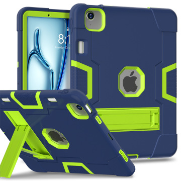 Invisible Stand PC Silicon Heavy Duty Rugged Shockproof Armor Case Cover for iPad Air 11 Inch (2024)