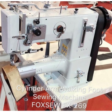 Máquina de coser de tapicería de cuero para caminar con brazo de cilindro