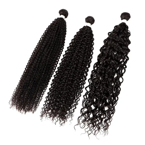 REBECCA 20 to 40 inches kinky curl mini curl water wave new fiber 8A grade 100 gram natural black brazilian hair bundles