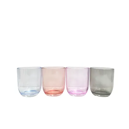 Wholesale Colorful Round Arc Glass Wine Jars for Candle Making