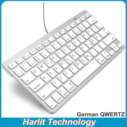 Mini USB Wired Computer Keyboard Ultra Slim USB Keyboard German QWERTZ Laptop Desktop USB Wired Keyboard