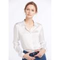 Basic Concealed Placket Silk Shirt Blouse for Women 100% Pure Silk Long Sleeves Cool Smooth Tops