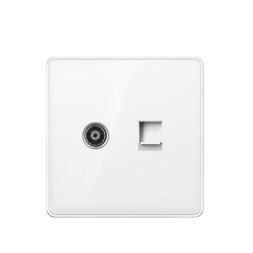 UK Standard TV Plate with Computer, Telephone, and Socket Outlet Wall Plate