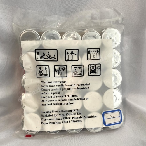 50PCS White Tealight Unscented 13g 5Hours Burning Time
