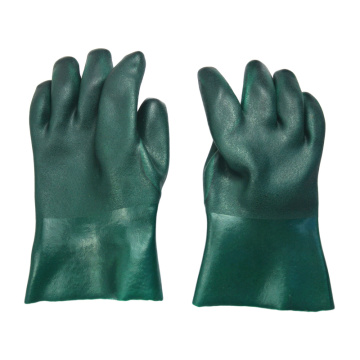 11 дюймов зеленых двойных погруженных перчаток из ПВХ