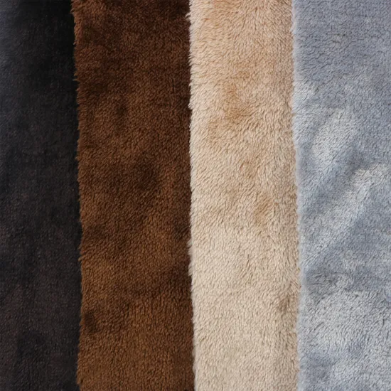 100 Polyester Customized Color High Quality Soft Handfeeling Coral Fleece Fabric Sofa Set Fabric For Coat Blanket