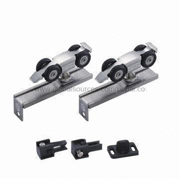 China-made sliding roller for wooden door, with sand-polish finish, glass hanging wheel