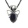 Blue Goldstone 13X18mm Cabs Antique Silver Alloy Spider Pendant Necklace 45cm Black Cord