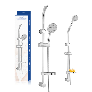 Wall-Mounted Chrome Shower Sliding Bar Set with Multiple Functions and Hand Shower for Bathroom