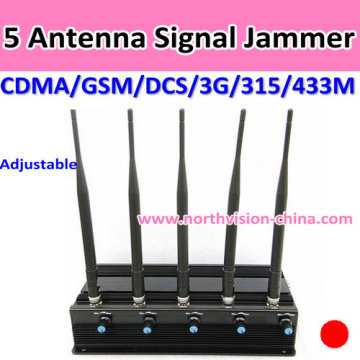 1W 5 Antenna Signal Jammer with High Quality