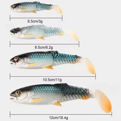 Wholesale Black Bass Lures: Artificial Shad Bait Soft Vibration Grub & Crazy Minnow