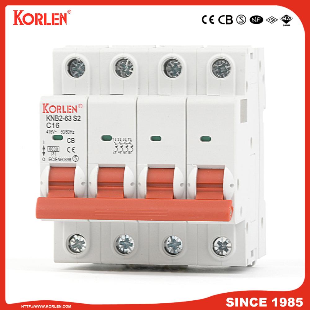 Miniature Circuit Breaker 3KA 32A CB KNB2-63 4P