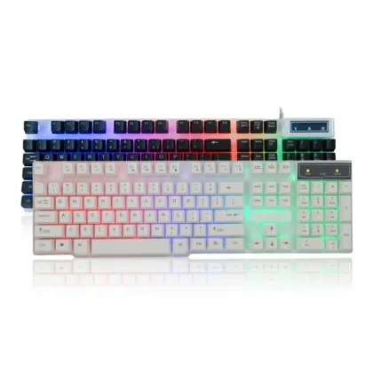 Gamer Keyboard and Mouse Combo: 104-Key Mechanical Keyboard and USB Wired Mouse Set