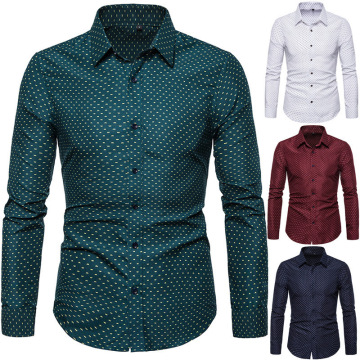 Custom Men's Polka Dot Shirts Long Sleeves