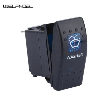 WASHER 3PIN 2 Blue 12V LED Latching Carling Rocker Toggle Switch