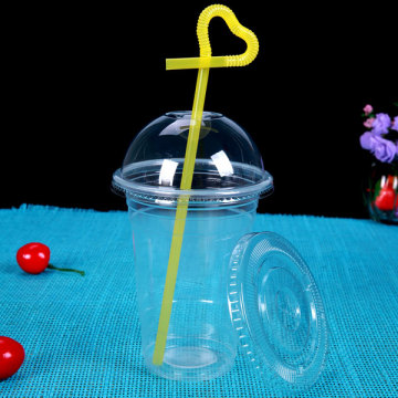 Plastic Drinking Cup with Straw/Disposable clear plastic coffee cup lids/12oz plastic cup