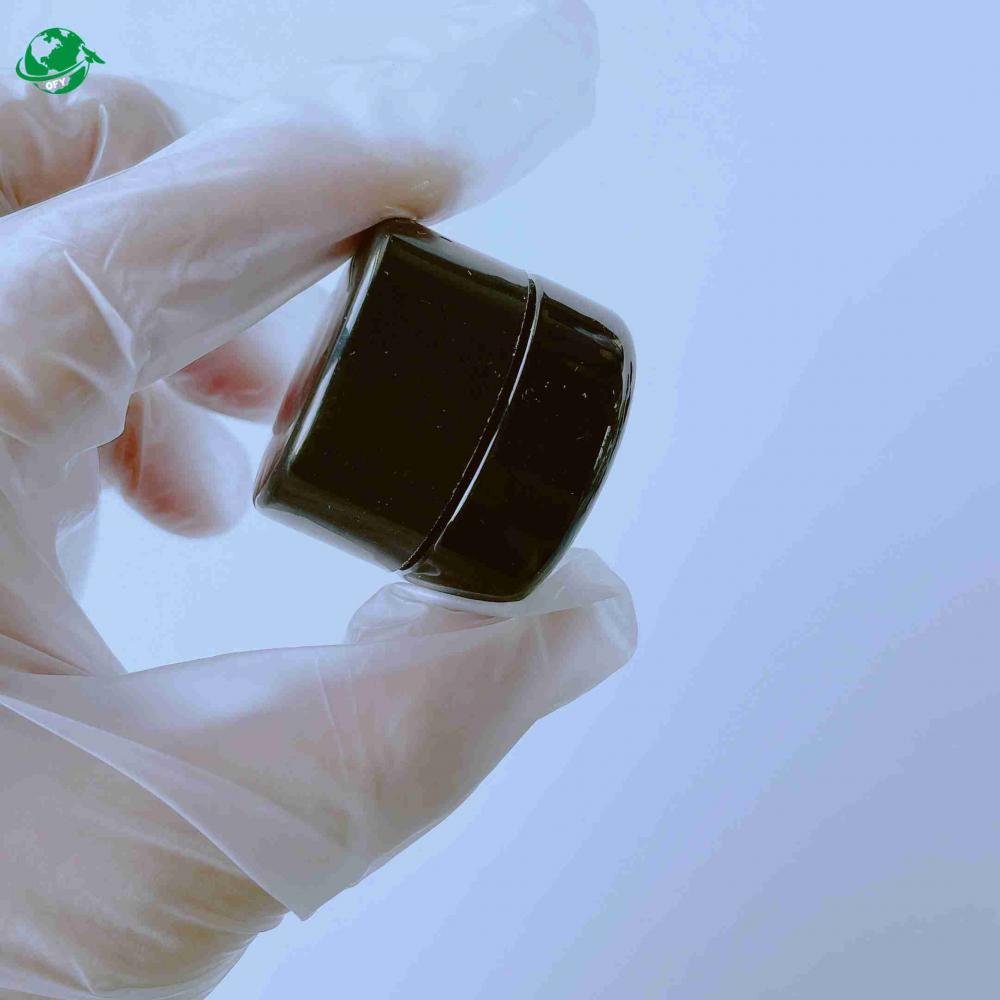 Jar barattolo di concentrato di vetro resistente a nera rotondo personalizzato