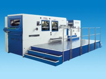 Automatic die cutting machine with stripping and blanking
