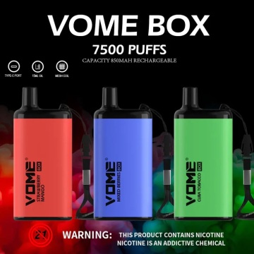 Оптовая vome Box 7500 Puffs одноразовые вейп 19 аромата и 4 Ni-Cotine Sights