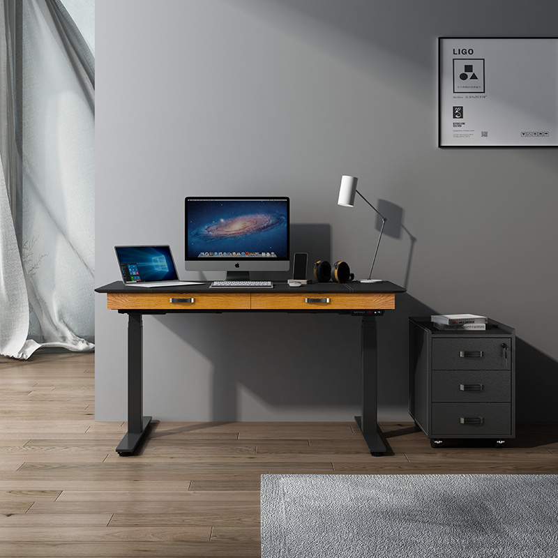 Dual Motor Sit Stand Desks With Drawer