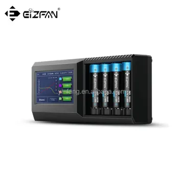 Universal 4 Slot Battery Charger with LCD Touch Screen for Various Battery Sizes - EU/UK/US/AU Adapter Included